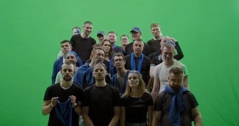 GREEN SCREEN Front view group of people ... | Stock Video | Pond5