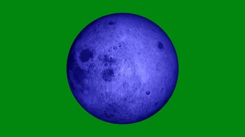 Green screen full blue moon spinning Video stock 138886680