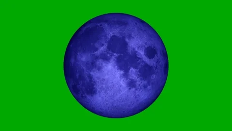 Green screen full blue moon spinning Stock-Footage 138887740