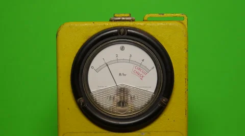Green screen - Geiger Counter front view with moving needle Stock Footage 59984675