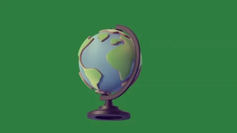 A green screen with globe on it and top of animated chromakey background Video stock 335937667
