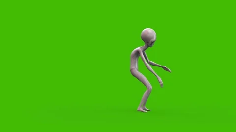 Green Screen Gray Alien Die Side 3D Animation Rendering CGI Stock-Footage 262910239