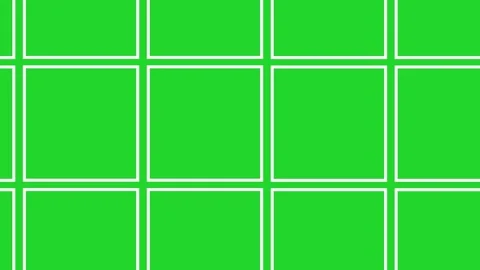 Green screen grid frame background rectangular guides in a clean layout. chroma Stock Footage 340411058