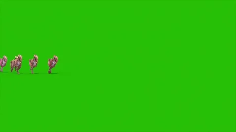 Green Screen Group Dinosaur Dilophoraptor Runs Side 3D Rendering Jurassic An Stock Footage 340042037