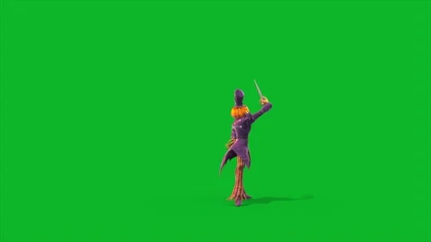 Green screen Halloween Witch Pumpkin Attacks 3D Animations Rendering CGI Stock Footage 287941697