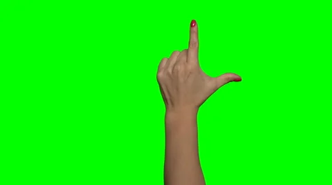 Green screen hand gestures on a touchscreen (4:2:2, 30P) Video stock 45893349