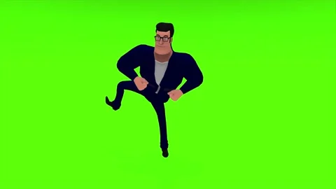 Green Screen Happy Dancing Cartoon Character Stock Footage 139748915