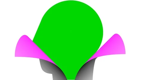 Green screen head appeared behind the two parts split white Stock Footage 88474427