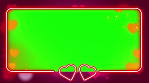 Green screen heart background for video editing Stock Footage 337523631