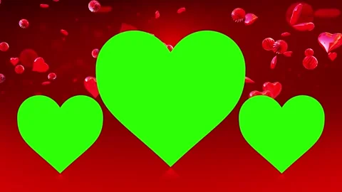 Green Screen Heart Frame Animation with Romantic Red Background Video stock 319859624