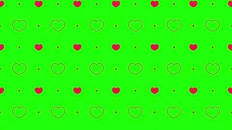 Green screen with heart pattern. Stock Footage 332149980