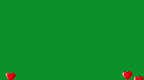 Green Screen Hearts Stock Footage