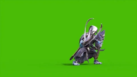 Green Screen High Priest Shaman Die Side 3D Rendering Animations CGI 4K Stock Footage 339716617