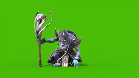 Green Screen High Priest Shaman Prays Front 3D Rendering Animations CGI 4K Stock Footage 339716624