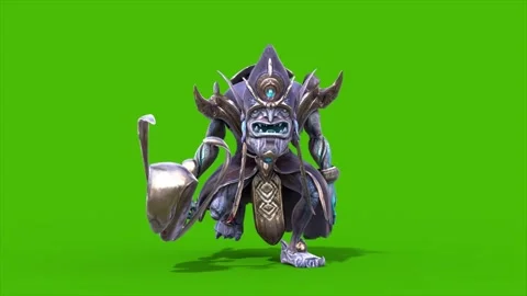 Green Screen High Priest Shaman Runcycle Loop 3D Rendering Animations CGI 4K Stock Footage 339716640
