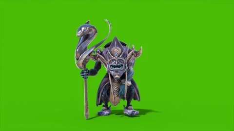 Green Screen High Priest Shaman Walkcycle Loop 3D Rendering Animations CGI 4 Stock Footage 339716649