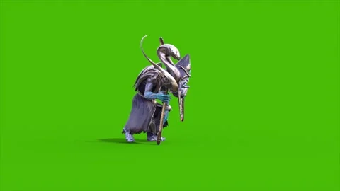 Green Screen High Priest Shaman Walks Side 3D Rendering Animations CGI 4K Stock Footage 339716658