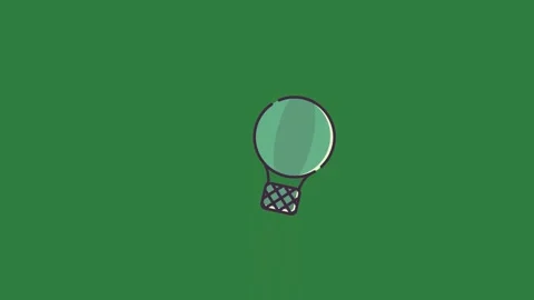 A green screen with an image of balloon and background flying through in the Video stock 335122377