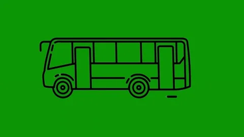 Green screen image bus icon animated chromakey emotion motion scene colorful Stock Footage 314068395