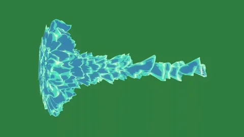 A green screen with an image of fire and blue white pattern hydra on Видео 335130294