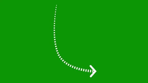 Green screen image small dot arrow line in middle animated chromakey layers Stockbeeldmateriaal 314068181