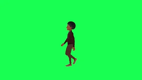 Green screen indian boy in brown clothes walking isolated right angle Stock Footage 259823430