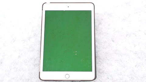 Green Screen Ipad Mock With Snow Stock-Footage 147792390