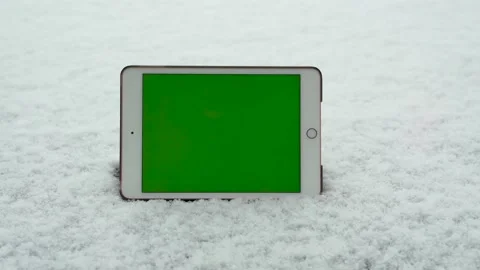 Green Screen Ipad Mock With Snow #3 Video stock 147792496