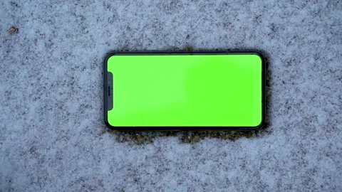 Green Screen Iphone X Mock Up With Snow Stock Video Pond5