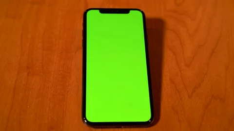 Green Screen Iphone X Mock Up On Table Video stock 147792280