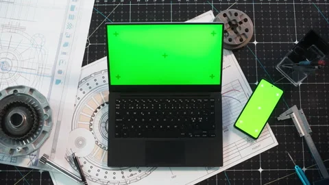 Green Screen Laptop Computer Engineering Stock Footage 251726505