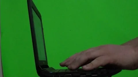 Green screen laptop Stock Footage 8818672