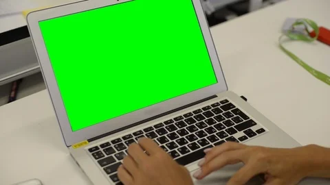 Green Screen on Laptop Stock Footage 120775950
