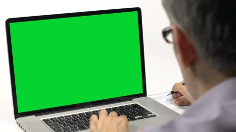 Green Screen Laptop Stock Footage 210455614