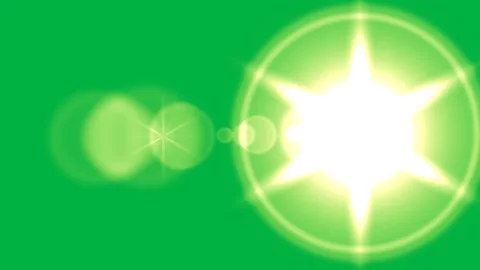 Green Screen Lens Flare Effect with Bright Light and Bokeh for Visual Overlay Video stock 339212862