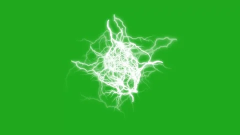 Green screen lightning bolt animation featuring a bright electric strike Stock Footage 328596092