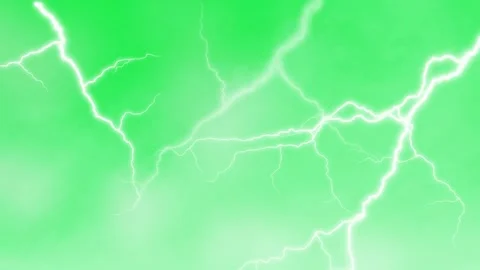 Green Screen Lightning Effect: Realistic Electric Thunderstorm and Plasma Energy Stock Footage 338179519
