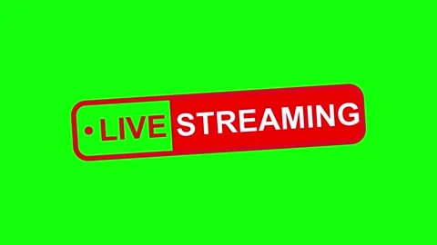 Green Screen Live Streaming Horizontal Banner Badge Video stock 329436729