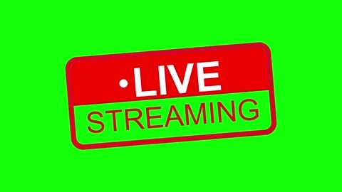 Green Screen Live Streaming Tilted Rectangle Badge Video stock 329436727