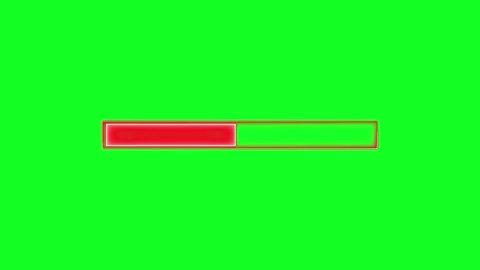 Green screen loading bar progress indicator animation with red outline and fi Stock Footage 334829668