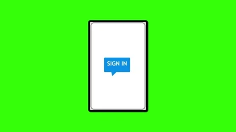 Green screen login button animation. Mobile app user sign-in. Digital user .. Stock Footage 314248983