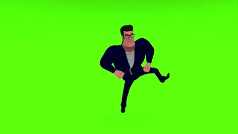 Green Screen Loop Dancing Cartoon Character Stock Footage 139750253
