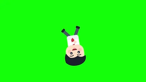 Green Screen Man Cartoon Motion Video stock 343928531