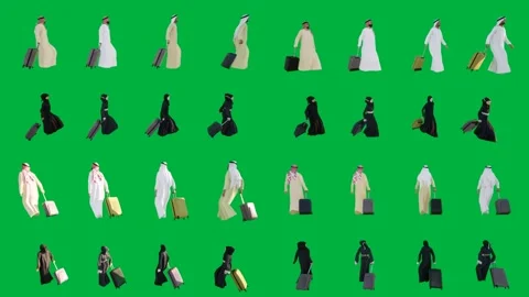 A green screen with many different types of people and group in poses bunch Vídeos de archivo 333002570