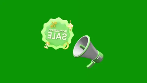 Green screen megaphone banner image animated chromakey figure expression 库存影片 314067934