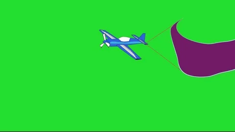 Green screen message plane Stock Footage