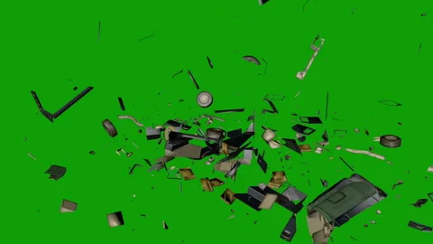 Green screen chroma cop car crash free
