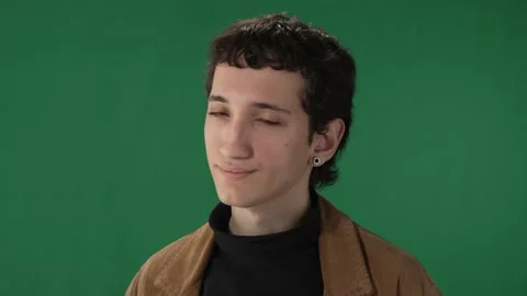 Green screen millennial disapproving 2 Stock Footage 218060968