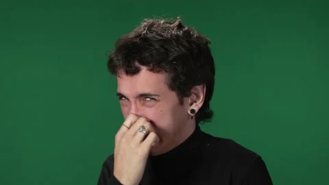 Green screen millennial - something stinks Stock Footage 218060865