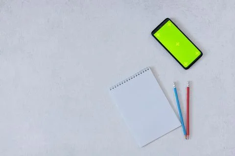 Green screen mockup template of Mobile phone Stock Photos